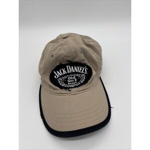 Jack Daniels Old No. 7‎ Distressed Bill Strap Back Hat - Khaki EUC